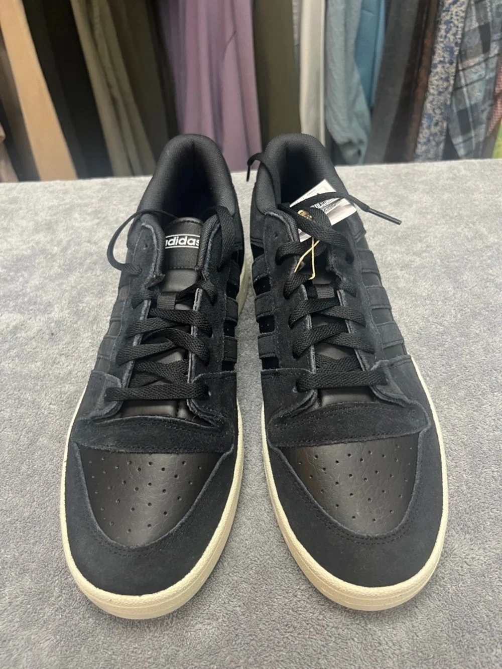 adidas black suede